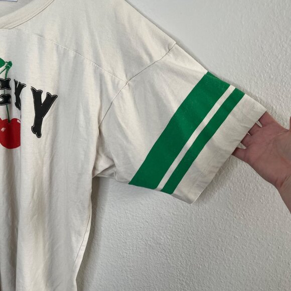 Daydreamer Womens Lucky Cherry Graphic Top Baseball Tee Small - Picture 4 of 10